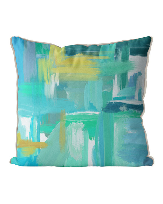 Blue Harmonies 2, Abstract Cushion / Throw Pillow