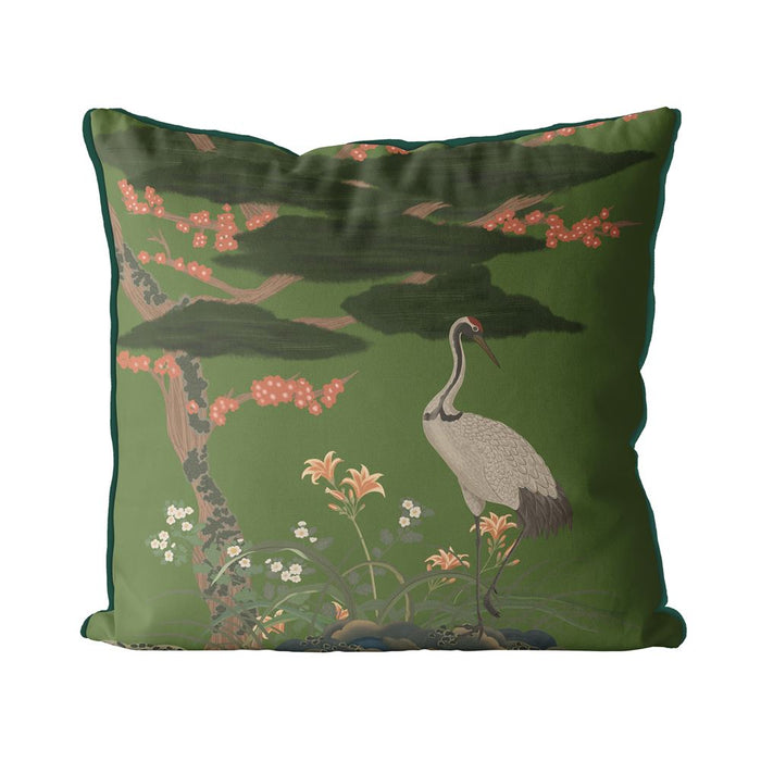 Crane Garden 2 Cushion / Throw Pillow