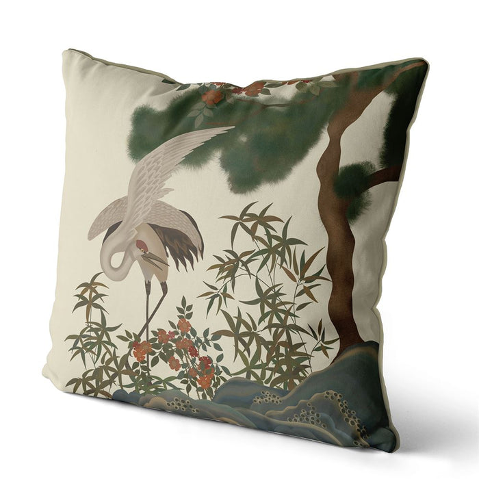 Crane Garden 3 Cushion / Throw Pillow