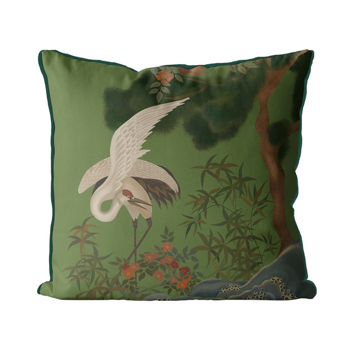 Crane Garden 3 Cushion / Throw Pillow