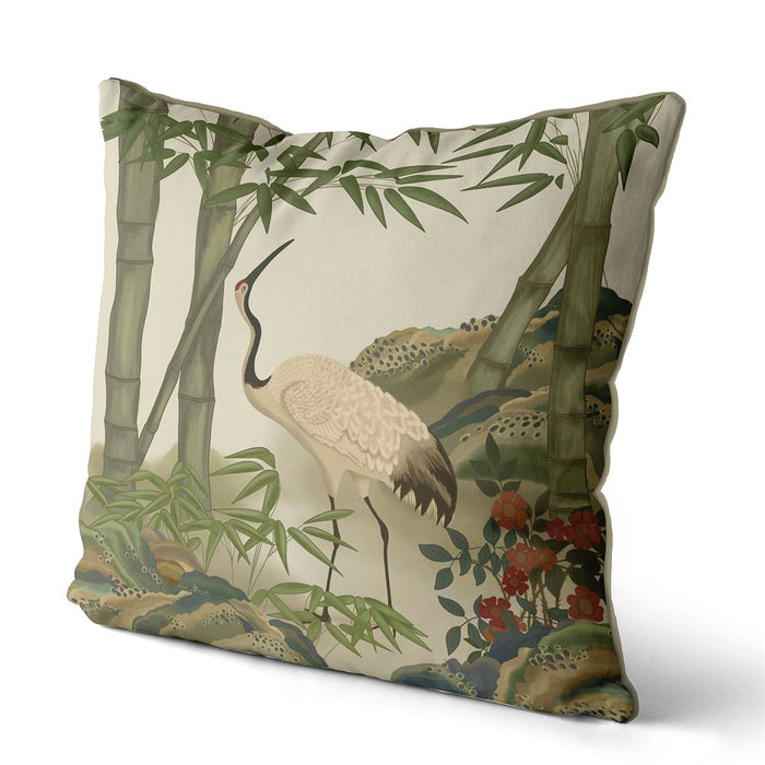 Crane Garden 4 Cushion / Throw Pillow