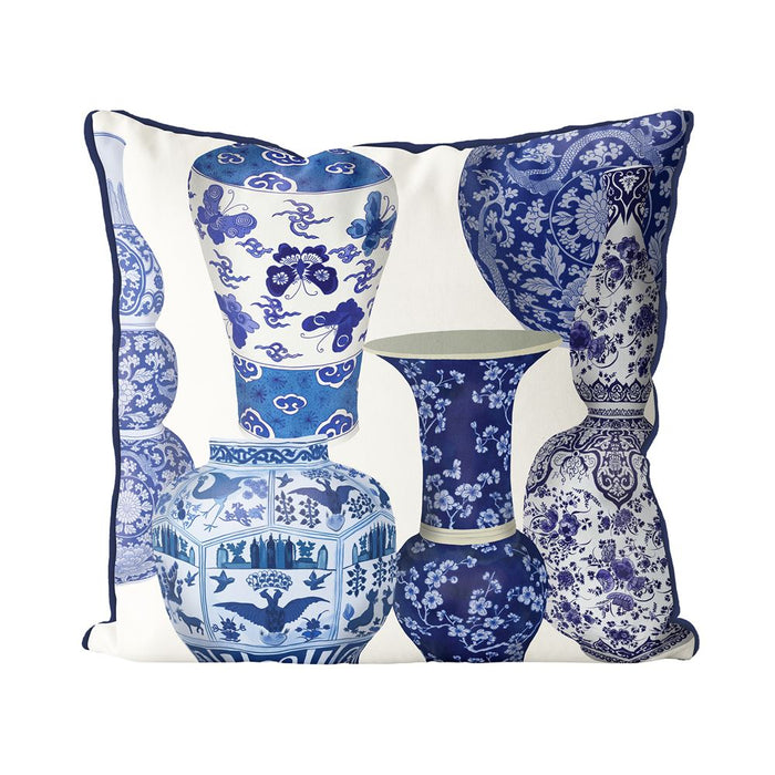Chinoiserie Vase Collage 1, Cushion / Throw Pillow