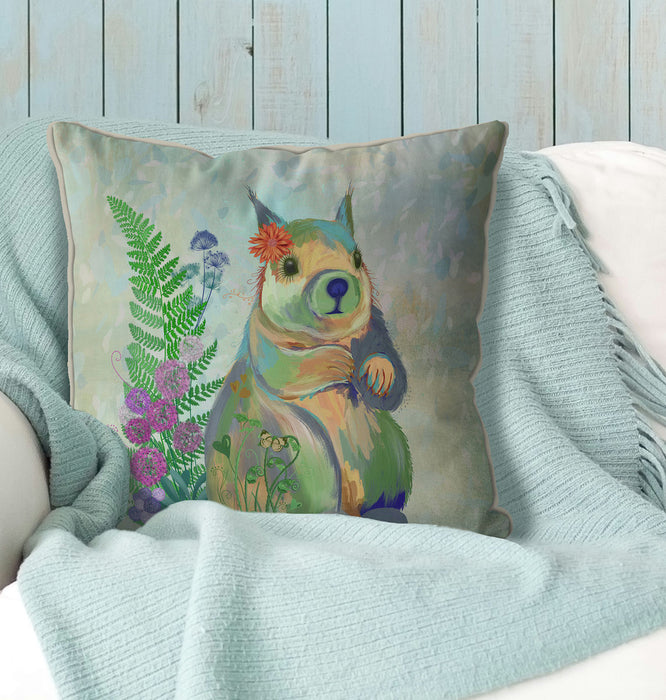 Squirrel Fantastic Florals, Cushion / Throw Pillow