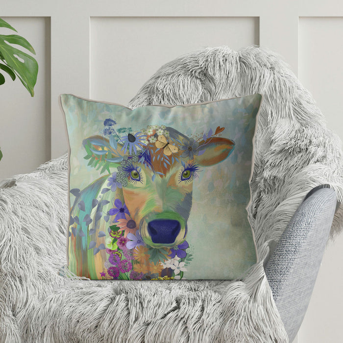 Cow Fantastic Florals, Cushion / Throw Pillow