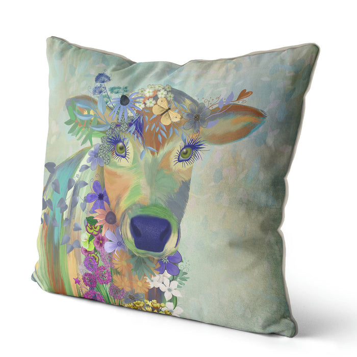 Cow Fantastic Florals, Cushion / Throw Pillow