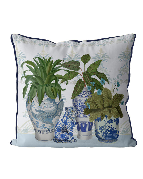 Chinoiserie Group With Leopard, Cushion / Throw Pillow
