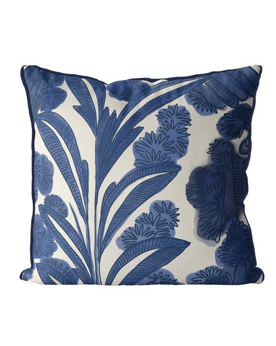 Blue Palms, Chinoiserie Cushion / Throw Pillow