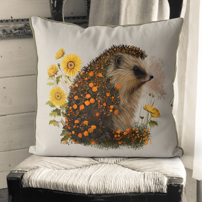 Hedgehog 1 Floral Essence British Animal Cushion / Throw Pillow