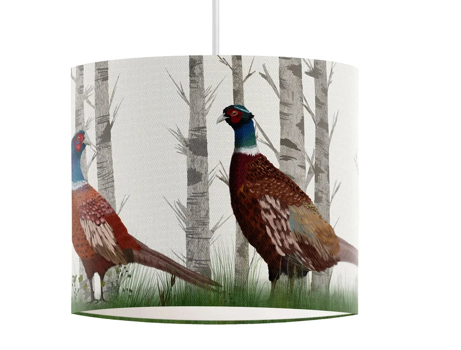 Pheasant Lamp shade, Drum, Pendant Lighting