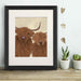 Highland Cow Duo, Looking at You, Animal Art Print | Print 14x11inch