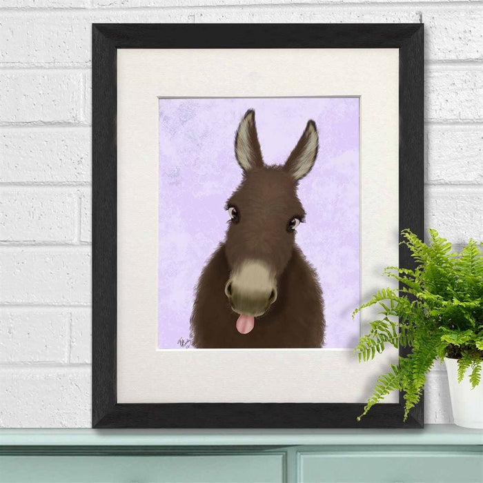 Funny Farm Donkey 1, Animal Art Print, Wall Art | Print 14x11inch