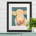 Cow Cream, Bluebells, Animal Art Print, Wall Art | Print 14x11inch