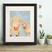 Cow Duo, Cream, Looking at You, Animal Art Print | Print 14x11inch
