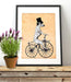 Dalmatian On Bicycle, Dog Art Print, Wall art | Print 14x11inch