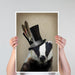 Steampunk Badger in Top Hat, Art Print, Canvas Wall Art | Print 14x11inch