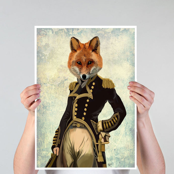 Admiral Fox, Full, Animal Art Print, Wall Art | Print 18x24inch