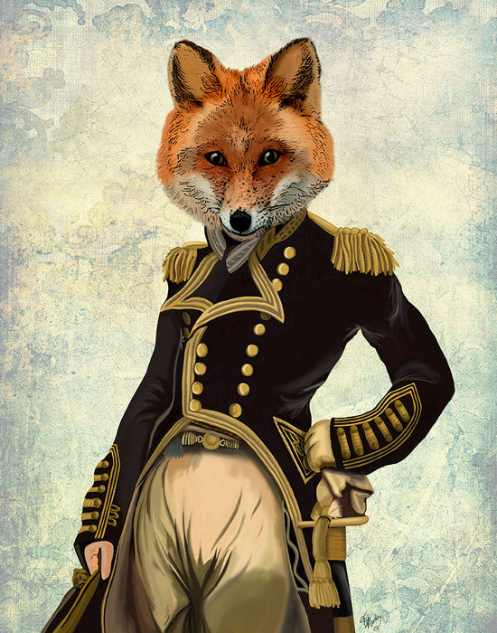 Admiral Fox, Full, Animal Art Print, Wall Art | FabFunky