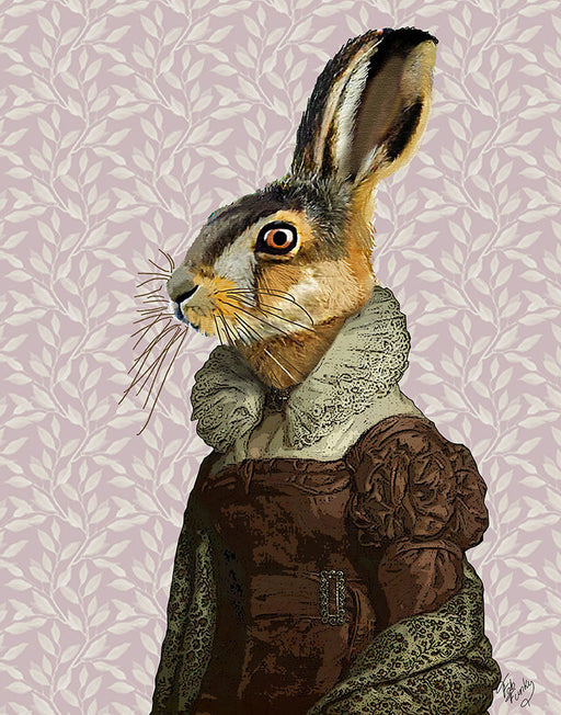 Madam Hare, Art Print, Canvas Wall Art | FabFunky