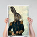 Lieutenant Hare, Art Print, Canvas Wall Art | Framed Black