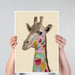 MultiColoured Giraffe, Art Print, Canvas Wall Art