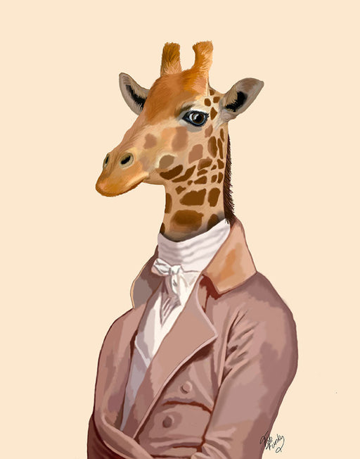 Regency Giraffe, Art Print, Canvas Wall Art | FabFunky