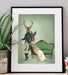 Mr Deer and Mrs Rabbit, Art Print, Canvas Wall Art | Print 14x11inch