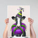 Mardi Gras Cow, Animal Art Print, Wall Art | Print 18x24inch