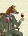 Wine Taster Fox, Portrait, Art Print, Canvas Wall Art | FabFunky