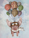 Pig And Balloons, Animal Art Print, Wall Art | FabFunky