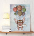 Pig And Balloons, Animal Art Print, Wall Art | Print 14x11inch