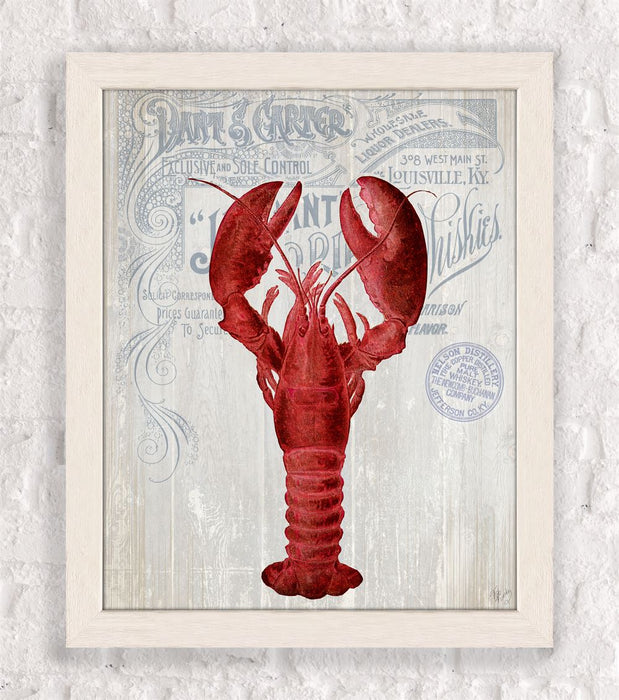 Lobster, Prohibition Lobster On White, Nautical print, Coastal art