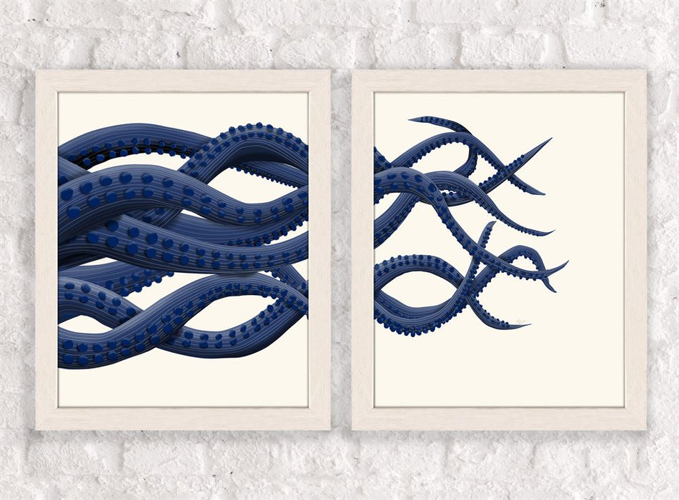 Collection - 2 prints, Giant Octopus Tentacles, Blue, Nautical print, Coastal art