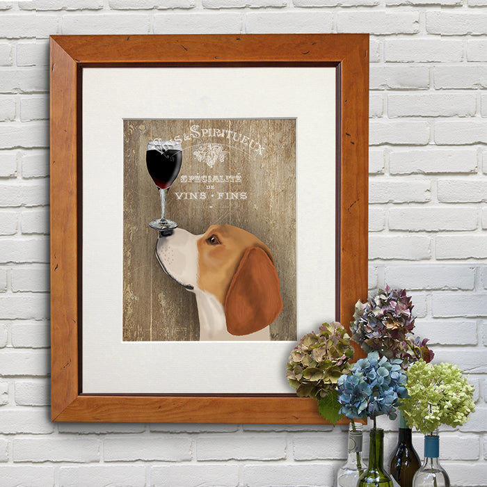 Beagle, Dog Au Vin, Dog Art Print, Wall art | Print 14x11inch