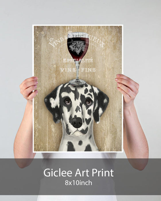 Dalmatian, Dog Au Vin, Dog Art Print, Wall art | Print 18x24inch