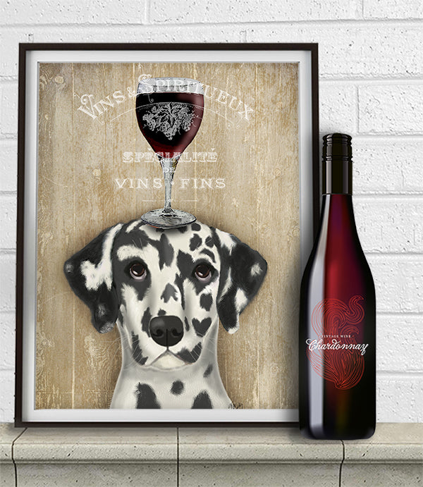 Dalmatian, Dog Au Vin, Dog Art Print, Wall art | Print 14x11inch