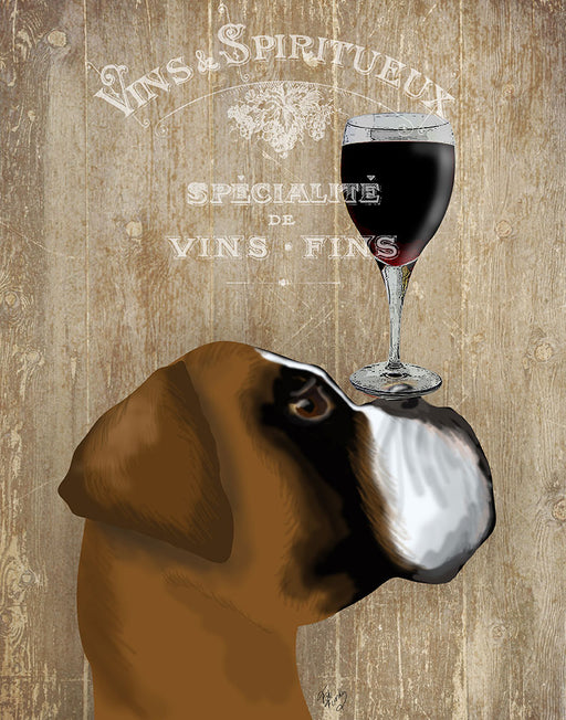 Boxer, Dog au vin, Dog Art Print, Wall art | FabFunky