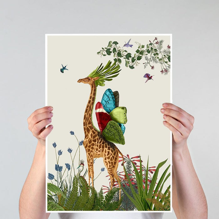 Tropical Giraffe 3, Art Print, Canvas Wall Art