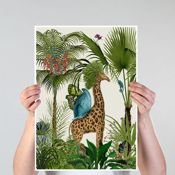 Tropical Giraffe 5, Art Print, Canvas Wall Art