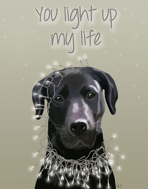 Labrador Black, You Light Up, Dog Art Print, Wall art | FabFunky