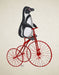 Penguin on Bicycle, Art Print, Canvas Wall Art | FabFunky
