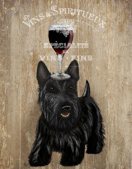 Scottish Terrier, Dog Au Vin, Dog Art Print, Wall art | FabFunky