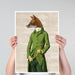 Fox in Green Jacket, Art Print, Canvas Wall Art | Canvas 11x14inch