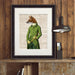 Fox in Green Jacket, Art Print, Canvas Wall Art | Print 14x11inch