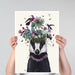 Badger Birdkeeper, Animal Art Print, Wall Art | Framed White