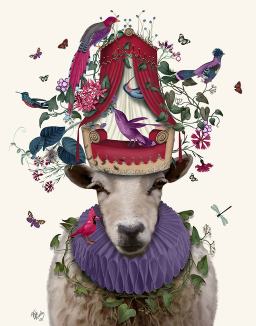 Sheep Birdkeeper, Animal Art Print, Wall Art | FabFunky