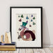 Dodo with Hanging Teacups, Art Print, Canvas Wall Art | Print 14x11inch