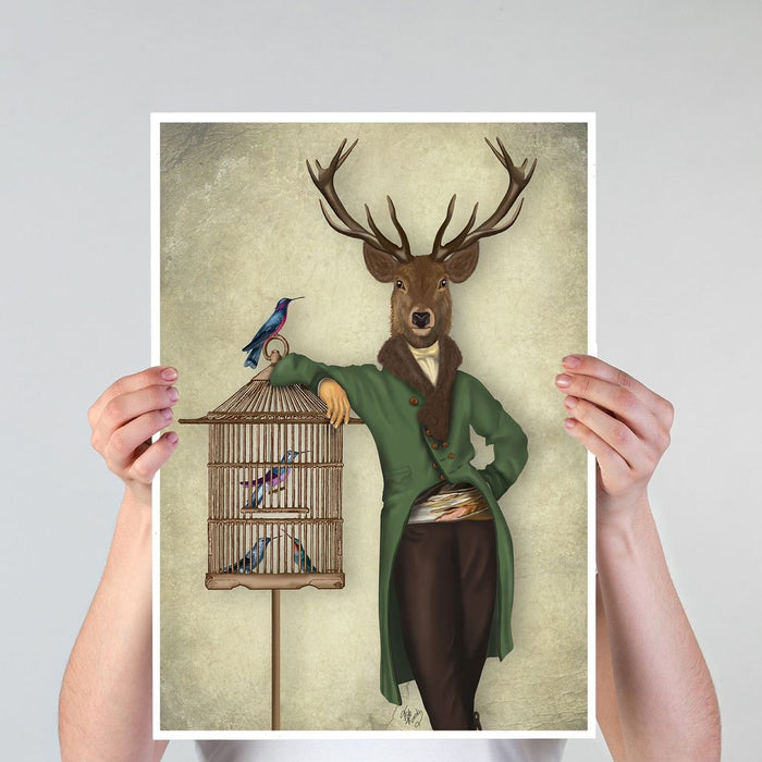 Deer and Bamboo Cage, Full, Art Print | Canvas 11x14inch