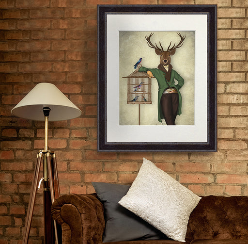 Deer and Bamboo Cage, Full, Art Print | Print 14x11inch