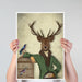Deer and Bamboo Cage, Portrait, Art Print | Canvas 11x14inch