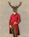 Deer in Fuchsia Jacket, Art Print, Canvas Wall Art | FabFunky